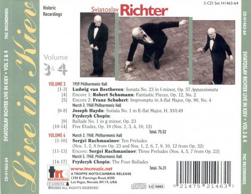 Sviatoslav Richter - Live in Kiev Vol.3~4 (1960) [2002]