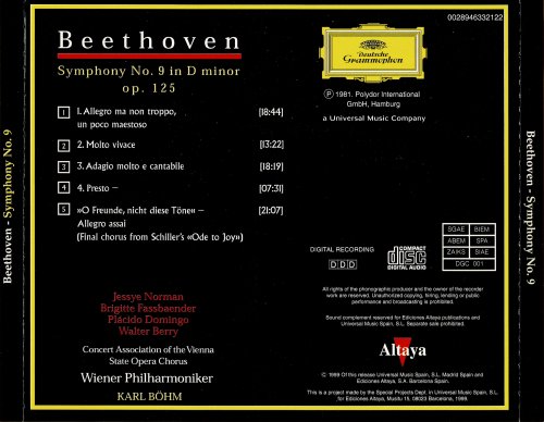 Wiener Philharmoniker, Karl Bohm - Beethoven: Symphony No. 9 In D Minor, Op. 125 (1999)