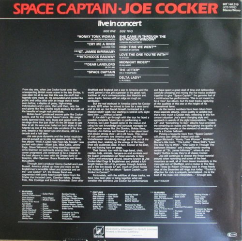 Joe Cocker - Space Captain (Live In Concert) (1982) LP