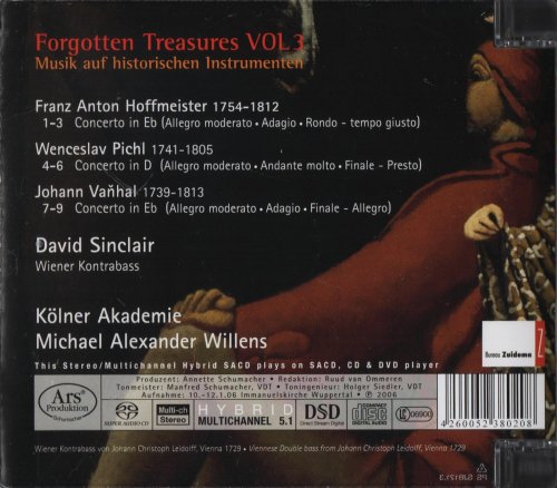 David Sinclair, Kölner Akademie Michael, Alexander Willens - Forgotten Treasures Vol. 3 - Hoffmeister, Pichl, Vanhal: Double bass Concertos (2006) CD-Rip