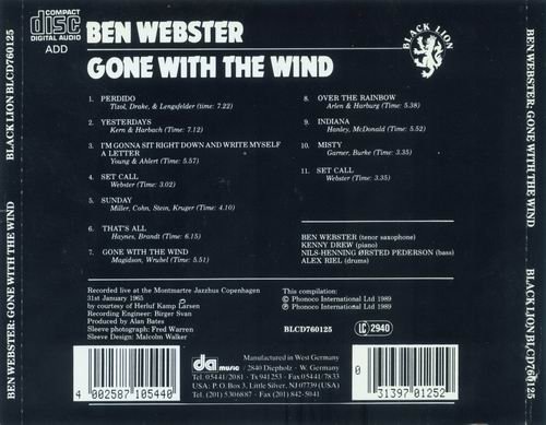 Ben Webster - Gone With The Wind (1989) CD Rip