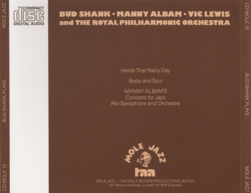 Bud Shank, Manny Albam, Vic Lewis, The Royal Philharmonic Orchestra - Bud Shank Plays (1987)