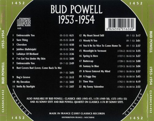 Bud Powell - The Chronological Classics: 1953-1954 (2007)