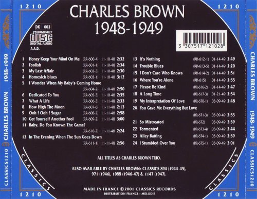 Charles Brown - 1948-1949 {The Chronological Classics, 1210} (2001)