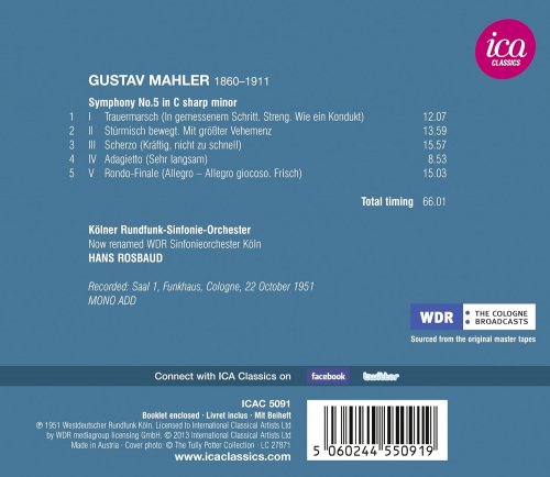 Kolner Rundfunk-Sinfonie-Orchester, Hans Rosbaud - Mahler: Symphonie Nr. 5 (2013)