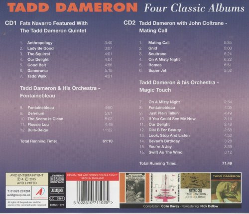 Tadd Dameron - Four Classic Albums (2CD, 2015)