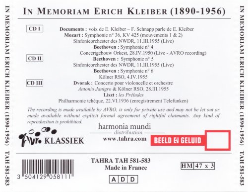 Erich Kleiber - In Memoriam: Mozart / Beethoven / Dvorak / Liszt (2006)