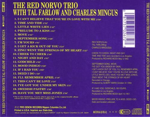 The Red Norvo Trio With Tal Farlow And Charles Mingus - The Savoy Sessions (1951)