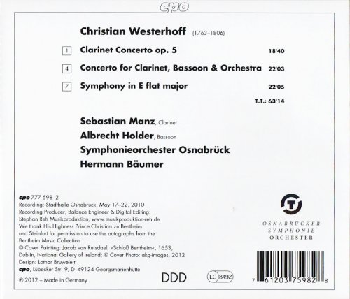 Sebastian Manz, Albrecht Holder, Symphonieorchester Osnabrück, Hermann Bäumer - Westerhoff: Symphony, Clarinet Concerto, Double Concerto (2012) CD-Rip