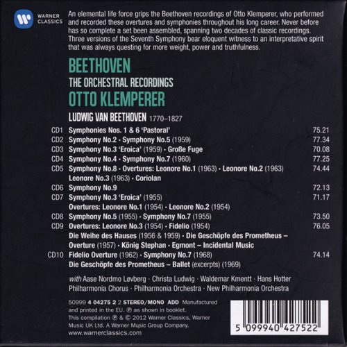 Otto Klemperer - Beethoven: The Orchestral Recordings - Symphonies & Overtures (10 x CD) (2012)