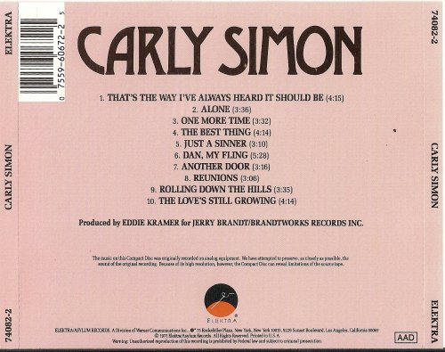 Carly Simon - Carly Simon (1971 Reissue) (1988) CD-Rip