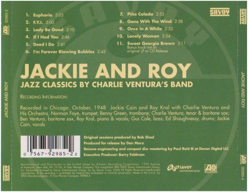 Jackie And Roy - Jazz Classics By Charlie Ventura's Band (2000)