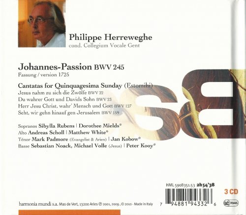 Collegium Vocale Gent, Philippe Herreweghe - J.S. Bach: Johannes Passion (2010) CD-Rip