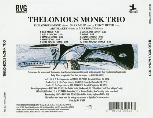 Thelonious Monk Trio - Thelonious Monk Trio (1956) {RVG Remasters}