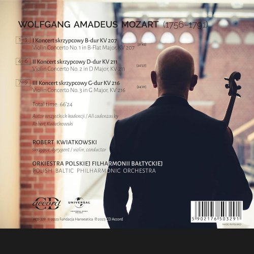 Robert Kwiatkowski, Polish Baltic Philharmonic Orchestra - Mozart: Violin Concertos Nos. 1-3 (2024) [Hi-Res]