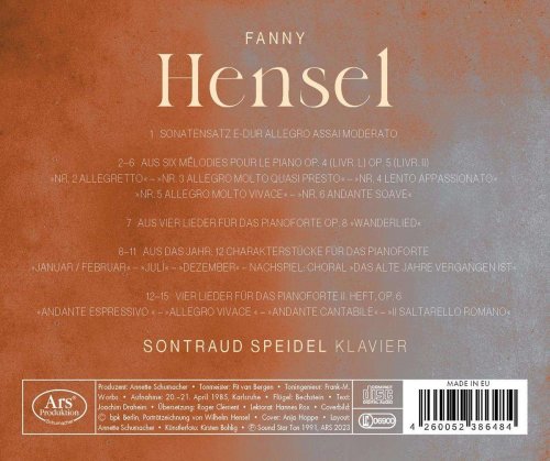 Sontraud Speidel - Fanny Hensel: Charakterstücke - Works for solo Piano (2024) [Hi-Res]