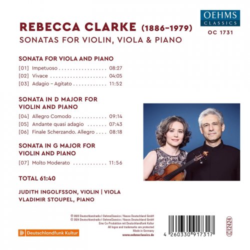 Vladimir Stoupel, Judith Ingolfsson - Rebecca Clarke - Sonatas for Violin, Viola & Piano (2024) [Hi-Res]