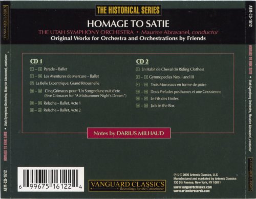 The Utah Symphony Orchestra, Maurice Abravanel - Erik Satie: The Complete Ballets Of Erik Satie / Homage To Satie (2005)