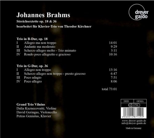 Grand Trio Vilnius - Brahms: String Sextets Nos. 1 & 2 (Arr. for Piano Trio by Theodor Kirchner) (2024) [Hi-Res]