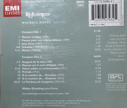 Walter Gieseking - Ravel The Complete Works for Solo Piano (2002)