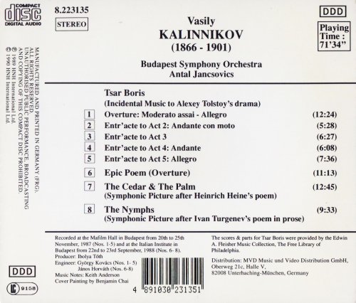 Budapest Symphony Orchestra, Antal Jancsovics - Kalinnikov: Orchestral Works (1990) CD-Rip