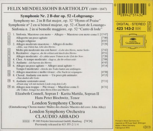 London Symphony Orchestra, Claudio Abbado - Mendelssohn: Symphony No. 2 (1985) CD-Rip