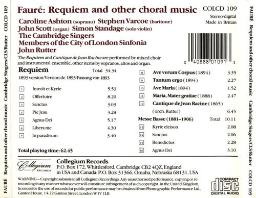 Caroline Ashton, Stephen Varcoe, John Scott, John Rutter - Faure: Requiem And Other Choral Music (2000)