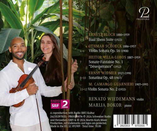 Renato Wiedemann, Marija Bokor - Renato Wiedemann: Roots. 20th Century Violin Sonatas from Brazil and Switzerland (2024) [Hi-Res]