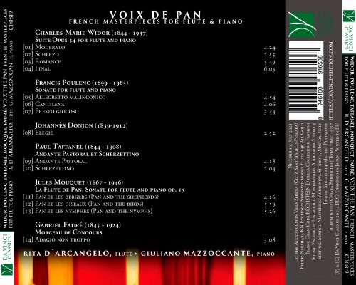 Rita D´Arcangelo, Giuliano Mazzoccante - Widor, Poulenc, Donjon, Taffanel, Mouquet, Fauré: Voix De Pan (French Masterpieces for Flute & Piano) (2024) [Hi-Res]