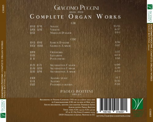 Paolo Bottini - Giacomo Puccini: Complete Organ Works (2024) [Hi-Res]