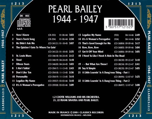 Pearl Bailey - The Chronological Classics: 1944-1947 (2001)