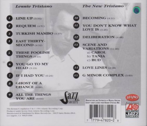 Lennie Tristano - Lennie Tristano/The New Tristano (1994) CD Rip