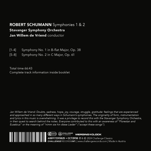 Jan Willem de Vriend, Stavanger Symphony Orchestra - Schumann: Symphonies 1 & 2 (2024 [Hi-Res]