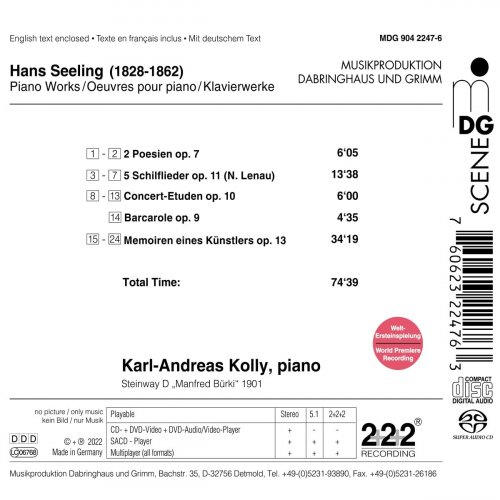 Karl-Andreas Kolly - Seeling: Piano Works (2022)