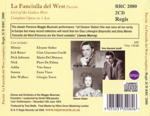 Steber, Del Monaco, Guelfi, Mitropoulos - Puccini: La Fanciulla del West (2008)