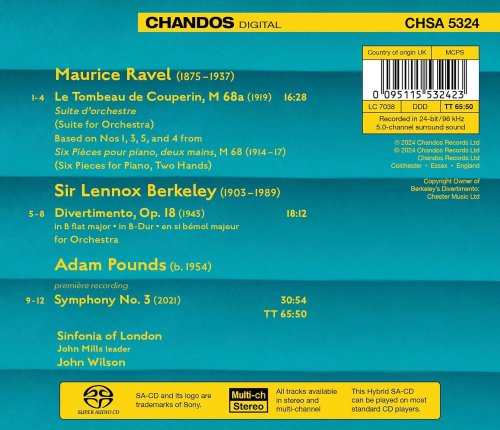 Sinfonia of London, John Wilson - Ravel, Berkeley, Pounds: Orchestral Works (2024) [Hi-Res]