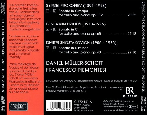 Daniel Müller-Schott, Francesco Piemontesi - Britten, Prokofiev & Shostakovich: The Cello Sonatas (2015)