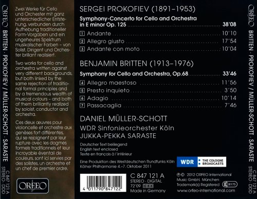 Daniel Müller-Schott, WDR Sinfonieorchester Köln, Jukka-Pekka Saraste - Prokofiev: Symphony concertante - Britten: Symphony for Cello & Orchestra (2012)