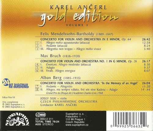 Karel Ancerl - Gold Edition: Mendelssohn, Bruch, Berg (2002)