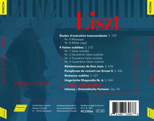 Anna Leyerer - Liszt: Piano Works (2024) [Hi-Res]