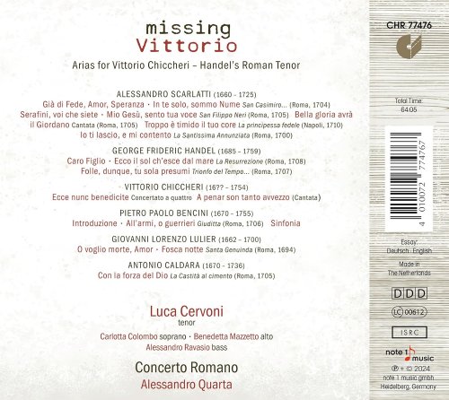 Luca Cervoni, Concerto Romano, Alessandro Quarta - Missing Vittorio (2024) [Hi-Res]