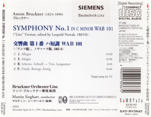 Bruckner Orchester Linz, Martin Sieghart - Bruckner: Symphony No. 1 (1996)