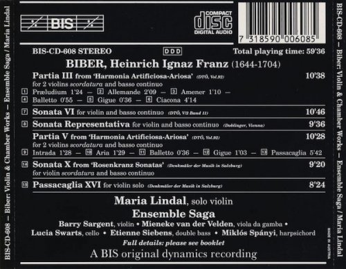 Maria Lindal, Ensemble Saga - Biber: Violin & Chamber Works (1993)