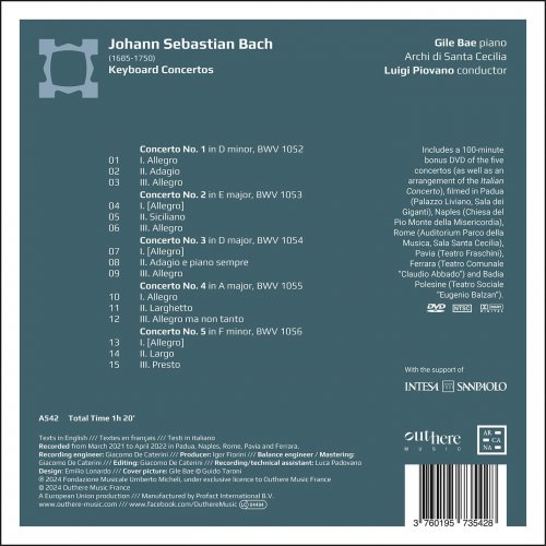 Gile Bae, Archi di Santa Cecilia, Luigi Piovano - J.S. Bach: Keyboard Concertos (2024) [Hi-Res]