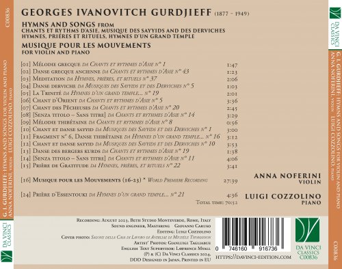 Anna Noferini, Luigi Cozzolino - Georges Ivanovitch Gurdjieff: Hymns and Songs, Musique pour les Mouvements (For violin and piano) (2024) [Hi-Res]