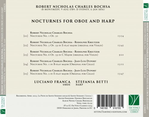 Luciano Franca, Stefania Betti - Robert Nicholas Charles Bochsa: Nocturnes for Oboe and Harp (2024)