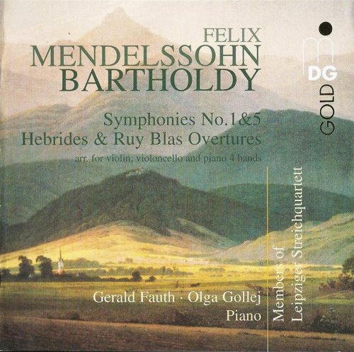 Gerald Fauth, Olga Gollej, Leipziger Streichquartett - Mendelssohn: Orchestral Works (Arranged for violin, cello & piano 4 hands) (2007) CD-Rip