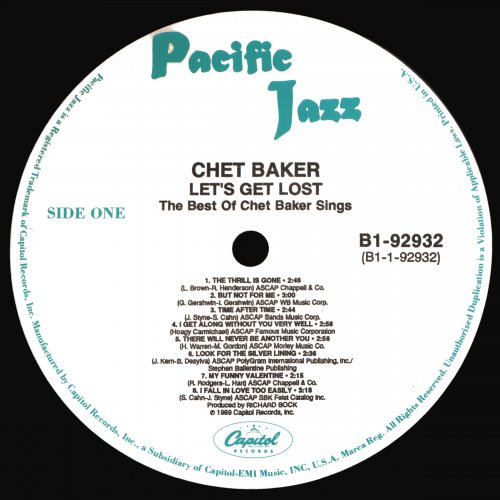 Chet Baker - Let's Get Lost: The Best Of Chet Baker Sings (1989) LP