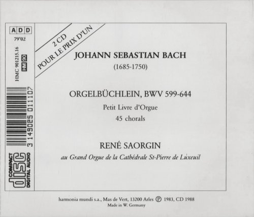 René Saorgin - J.S. Bach: Orgelbüchlein (1988) CD-Rip