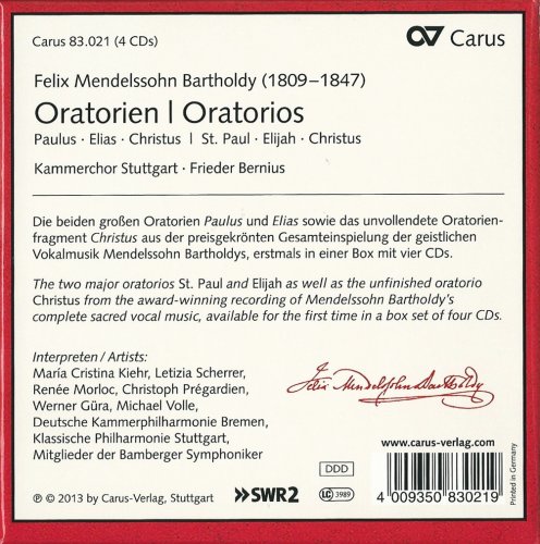 Kammerchor Stuttgart, Frieder Bernius - Mendelssohn: Oratorios (2013) CD-Rip
